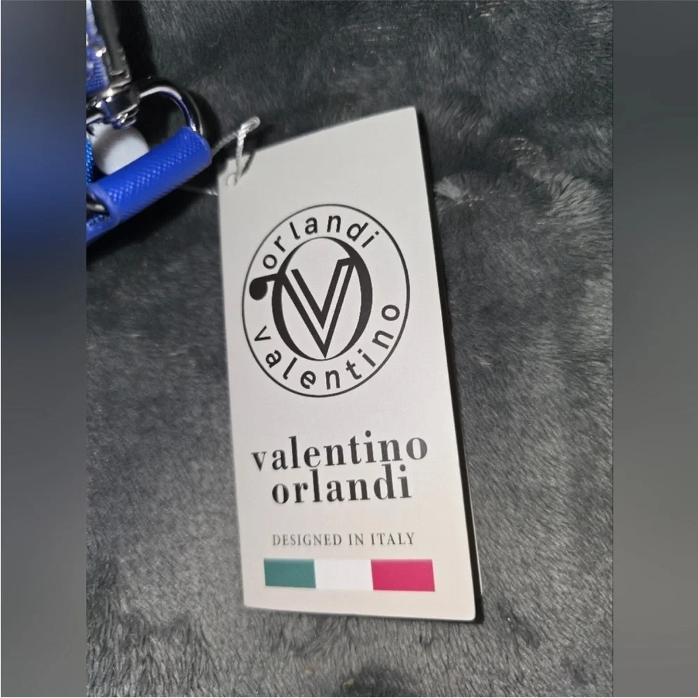 Valentino- NWT! Orlandi Blue Crossbody Bag w/ Guitar Strap- Vegan Leather - Picture 6 of 8